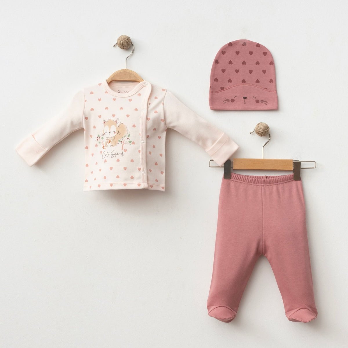 KENDİNDEN ELDİVENLİ BASKILI 3 LÜ SET - Tivoli Mini