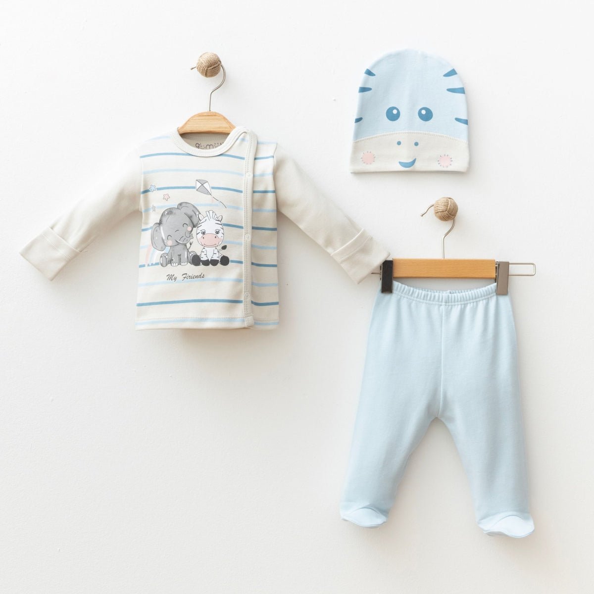 KENDİNDEN ELDİVENLİ ÖN ARKA VE ŞAPKA BASKILI 3 LÜ SET - Tivoli Mini