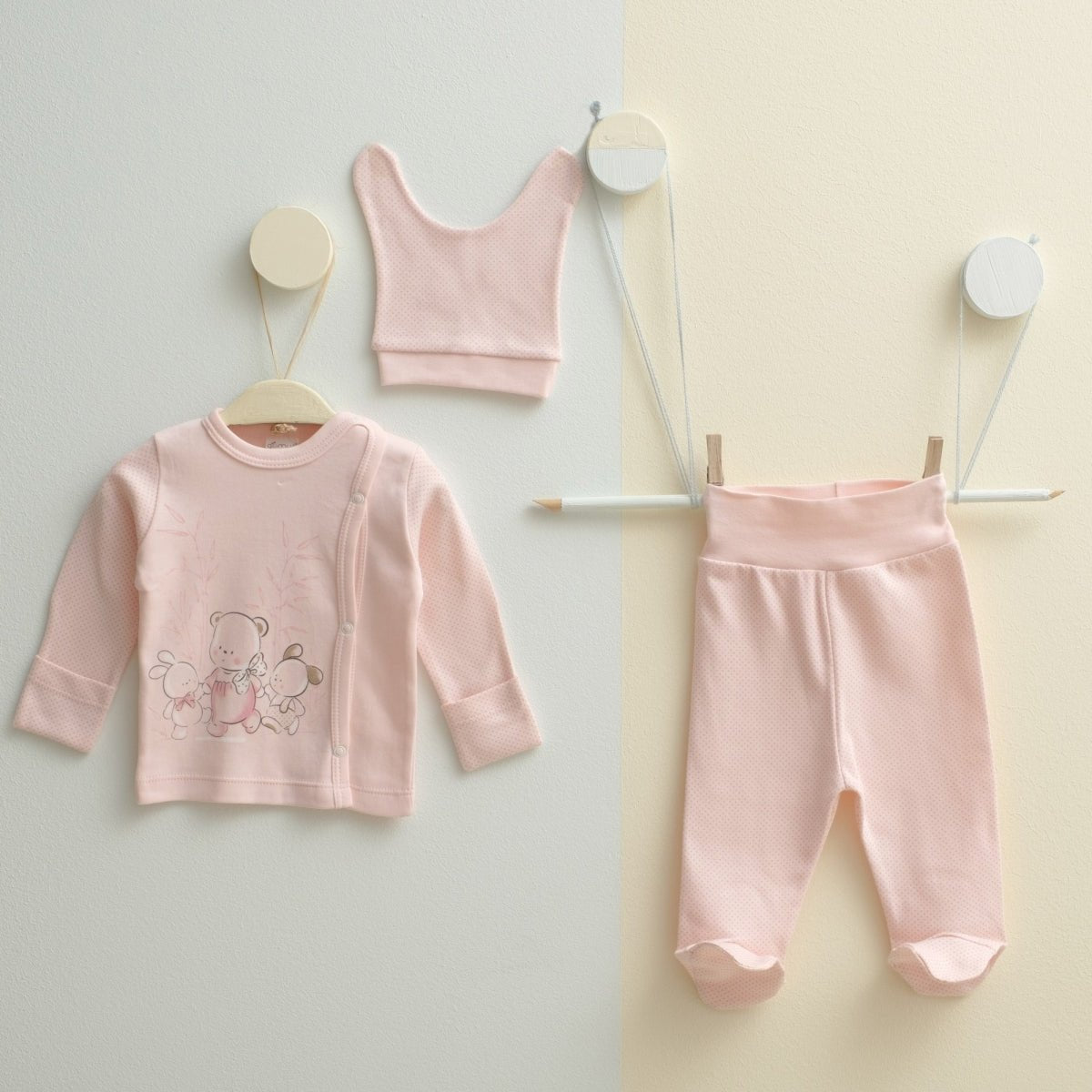 KENDİNDEN ELDİVENLİ PUAN BASKILI 3 LÜ SET - Tivoli Mini