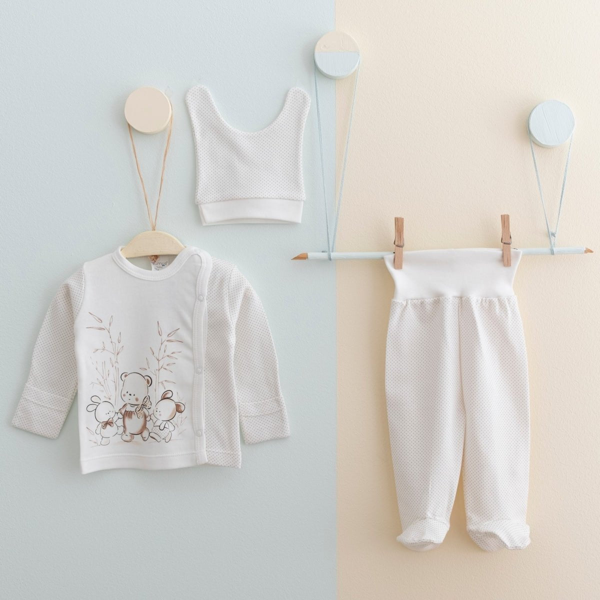 KENDİNDEN ELDİVENLİ PUAN BASKILI 3 LÜ SET - Tivoli Mini