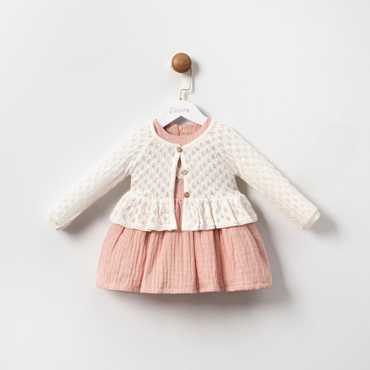 Kız Bebek 2'li Ceket ve Elbise Takımı 9-24M Cumino 1014-CMN3491 - Tivoli Mini