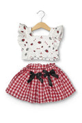 Kız Bebek 2'li Çilekli Bluz ve Etek 6-24M Boncuk Bebe 1006-6102 - Tivoli Mini