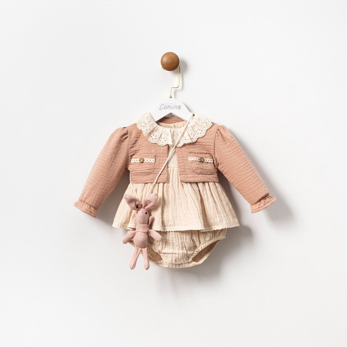 Kız Bebek 2'li Hırka ve Tulum Takımı 6-18M Cumino 1014-CMN3510 - Tivoli Mini