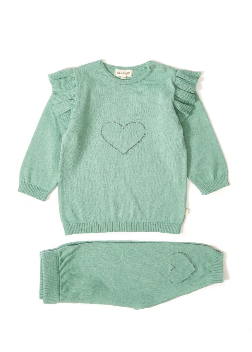 Kız Bebek 2'li Kazak ve Pantolon Takımı Organik Pamuk 12-36M Uludağ Triko 1061 - 121035 - Tivoli Mini