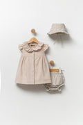 Kız Bebek 3'lü Elbise, Külot ve Şapka Takımı 0-12M Babyline 2015-24115 - Tivoli Mini