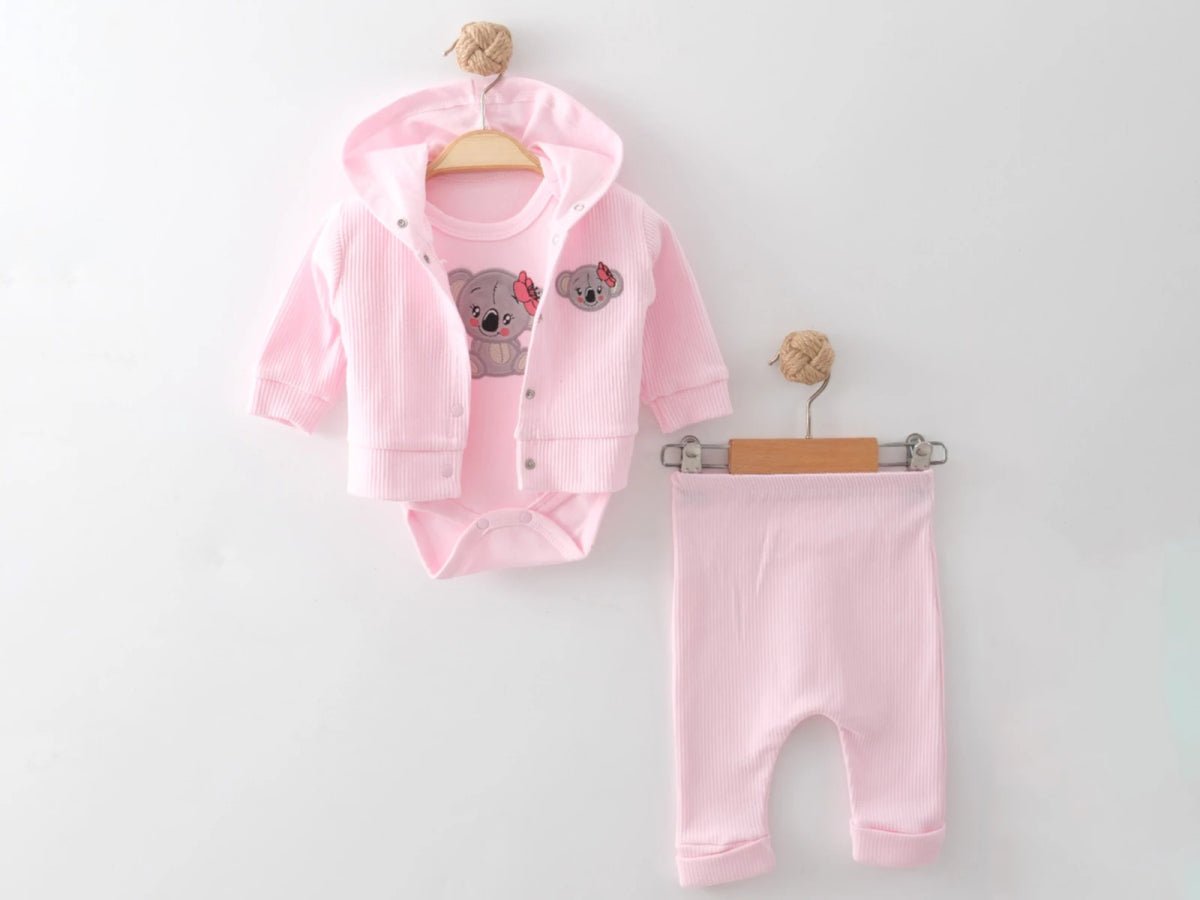 Koala Baskılı Kız Bebe Üçlü Takım - Tivoli Mini