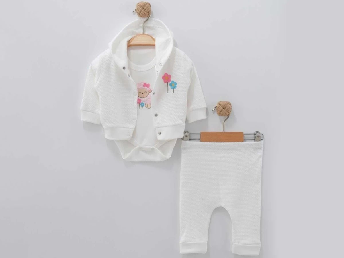 Kuzu Nakışlı Kız Bebe Takım - Tivoli Mini
