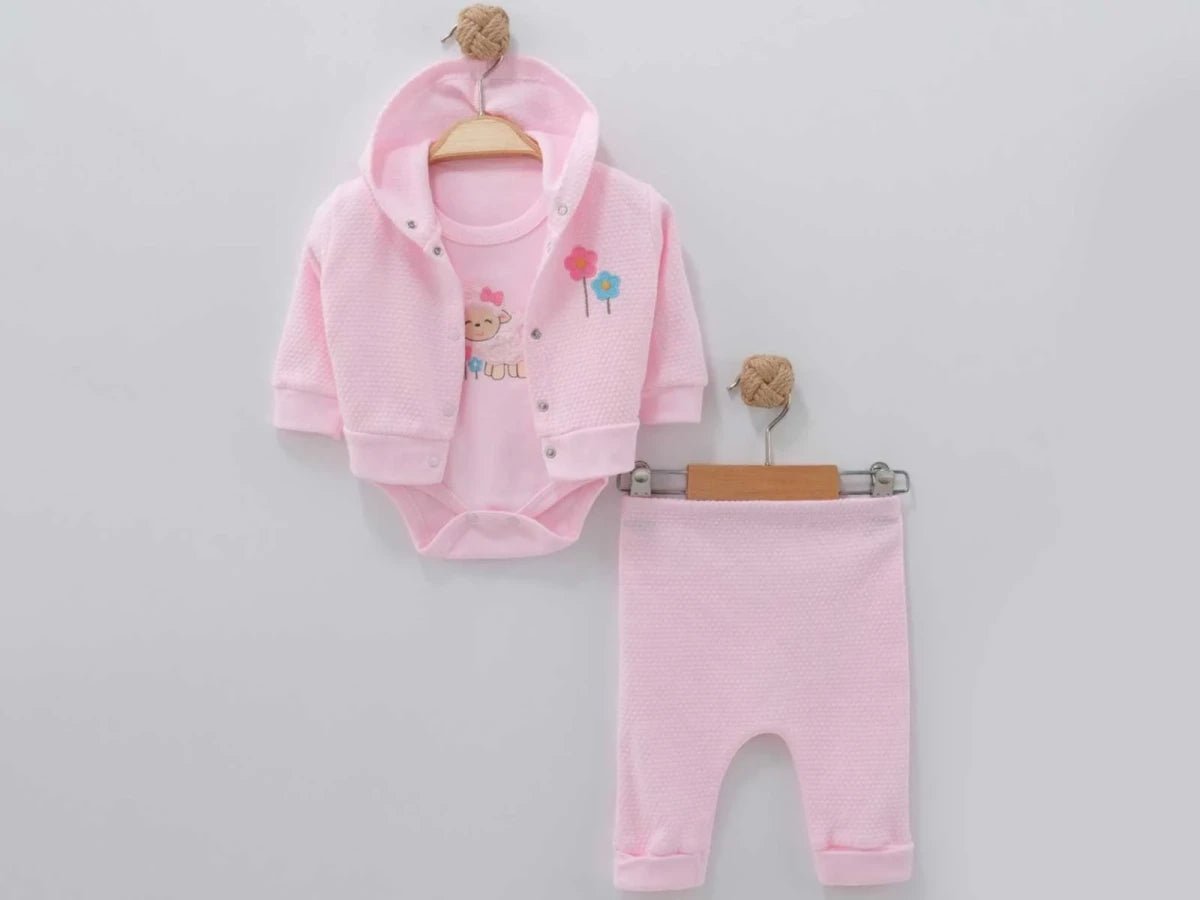 Kuzu Nakışlı Kız Bebe Takım - Tivoli Mini