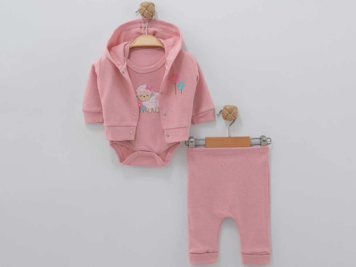 Kuzu Nakışlı Kız Bebe Takım - Tivoli Mini