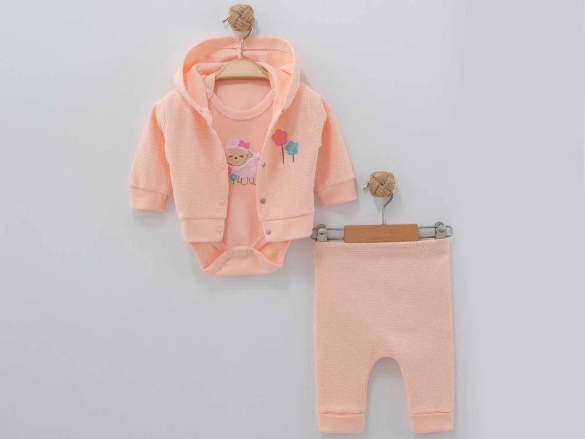 Kuzu Nakışlı Kız Bebe Takım - Tivoli Mini