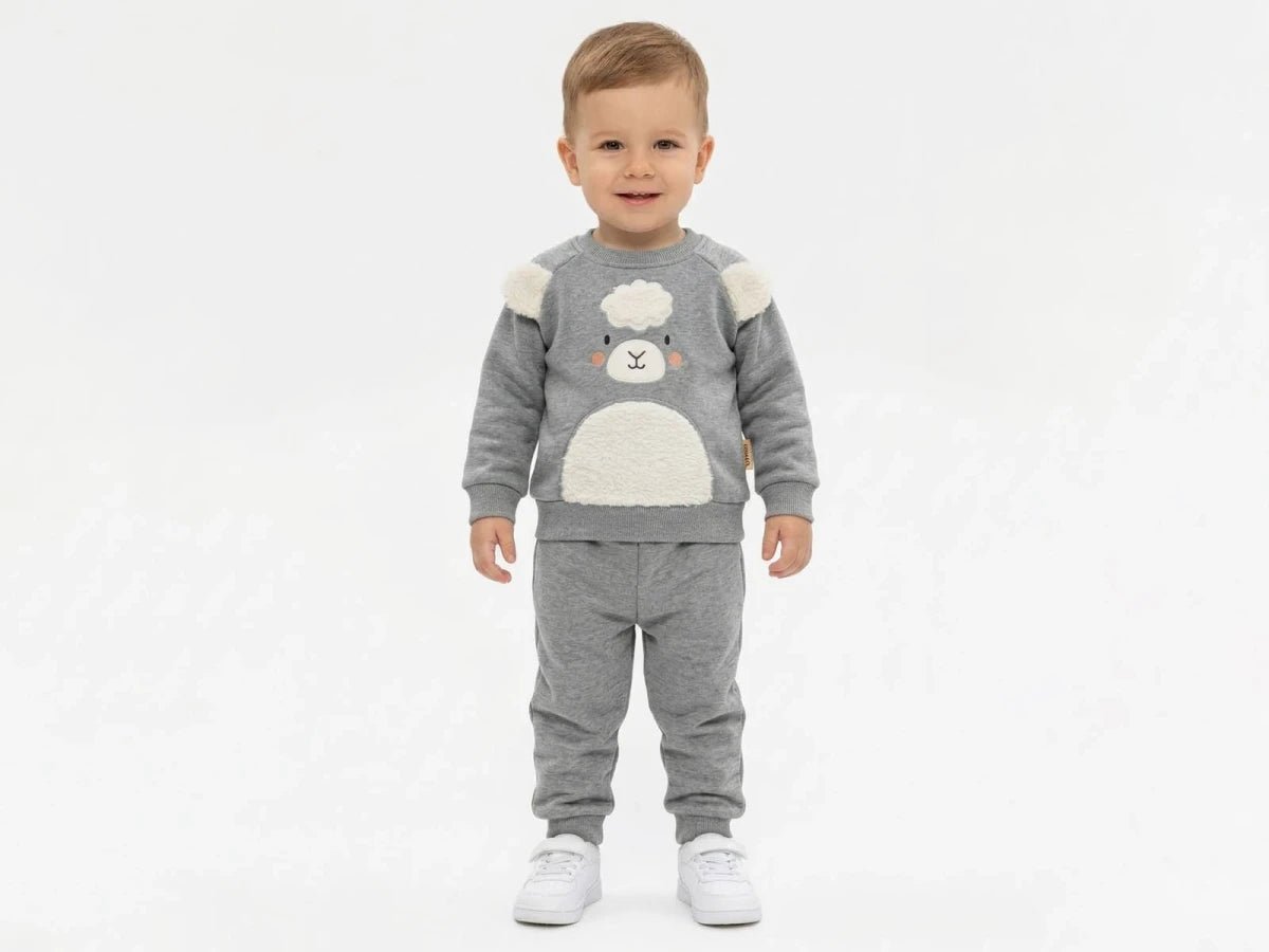 Kuzu Nakışlı Şardonlu 3 İp Erkek Bebek Takım - Tivoli Mini