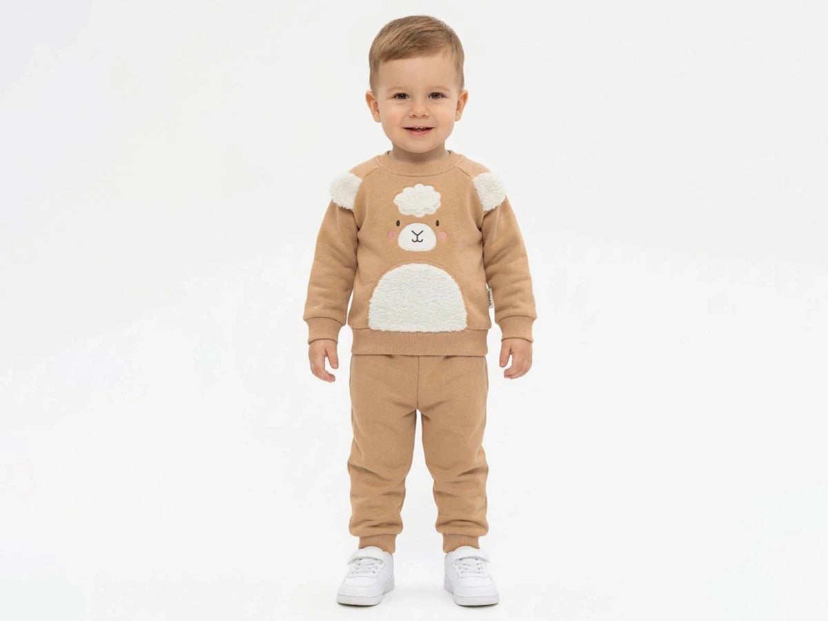 Kuzu Nakışlı Şardonlu 3 İp Erkek Bebek Takım - Tivoli Mini