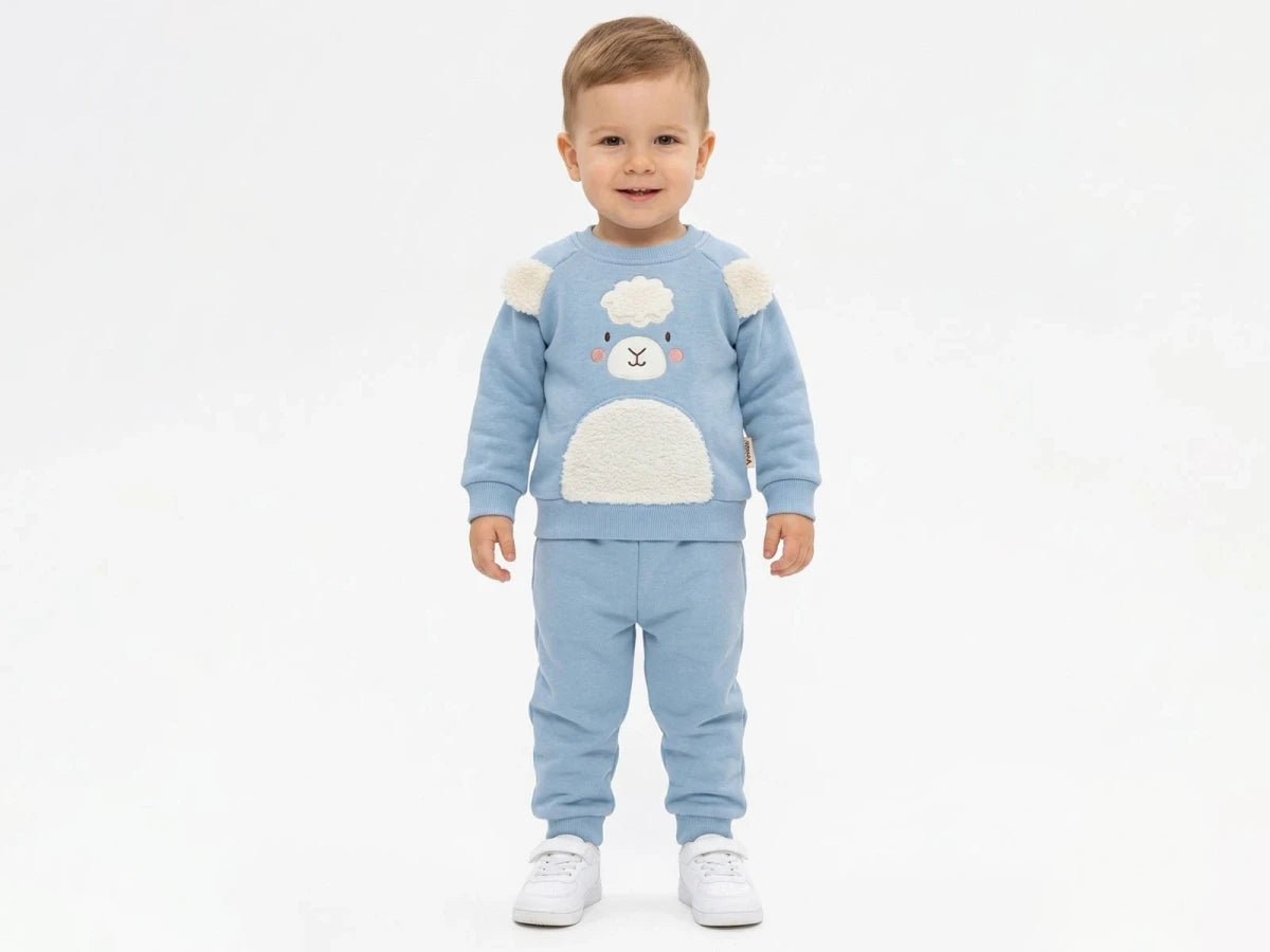 Kuzu Nakışlı Şardonlu 3 İp Erkek Bebek Takım - Tivoli Mini
