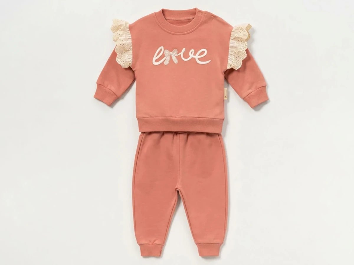 Love Nakışlı Kız Bebek Takım - Tivoli Mini