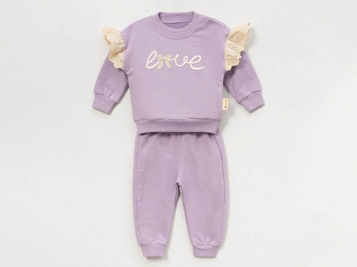 Love Nakışlı Kız Bebek Takım - Tivoli Mini