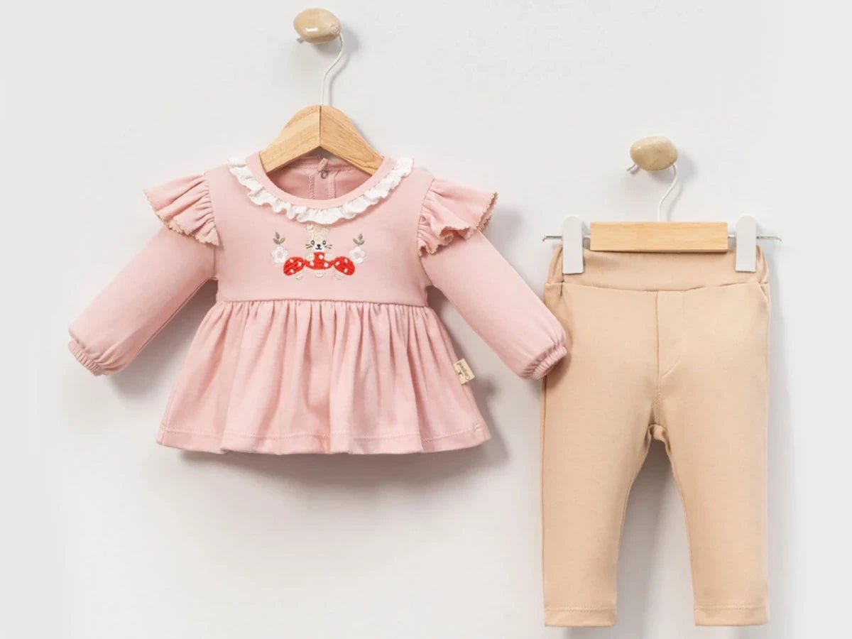 Mantar Nakışlı Kız Bebe Takım - Tivoli Mini