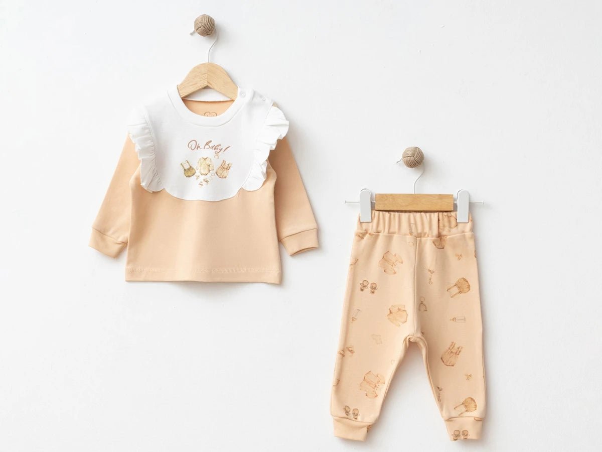 Oh Baby Baskılı Kız Bebe Takım - Tivoli Mini