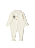 Organic Cotton Long Sleeve Romper with Button Uludağ Triko 1061-21021 - Tivoli Mini