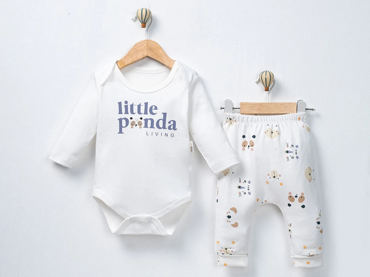 Panda Baskılı Erkek Bebe Takım - Tivoli Mini
