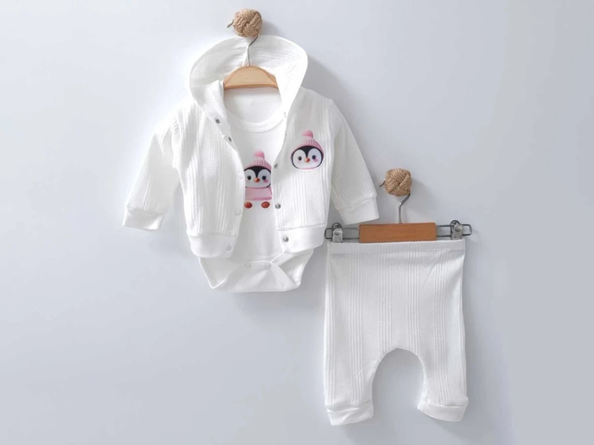 Penguen Baskılı Unisex Bebe Takım - Tivoli Mini
