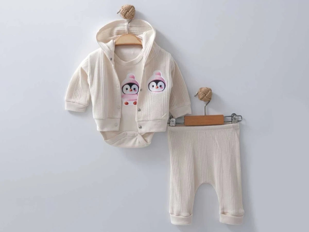 Penguen Baskılı Unisex Bebe Takım - Tivoli Mini