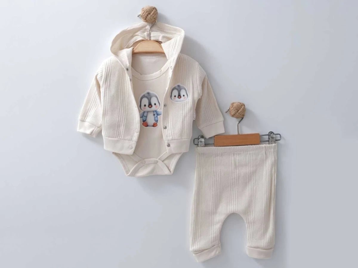 Penguen Baskılı Unisex Bebe Takım - Tivoli Mini