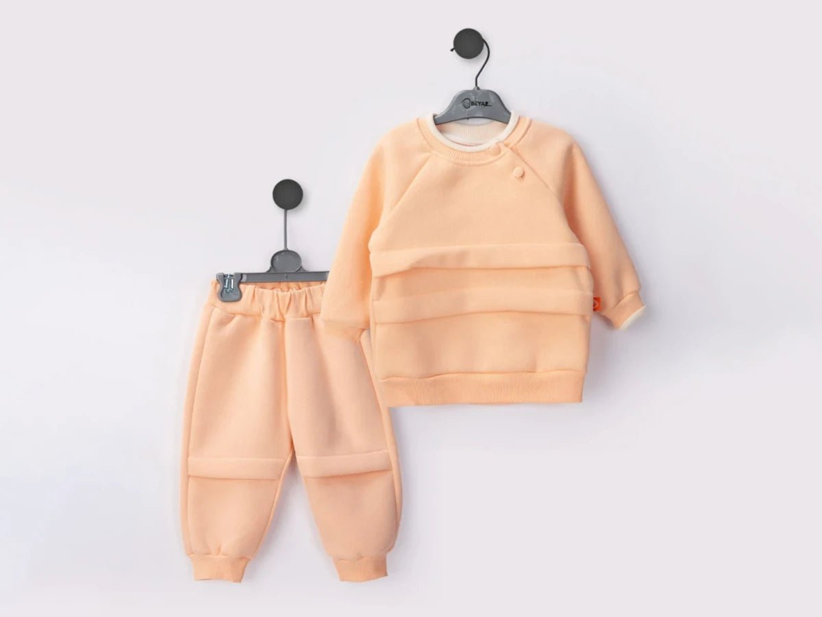 Şerit Detaylı Şardonlu 3 İp Kız Bebek Takım - Tivoli Mini