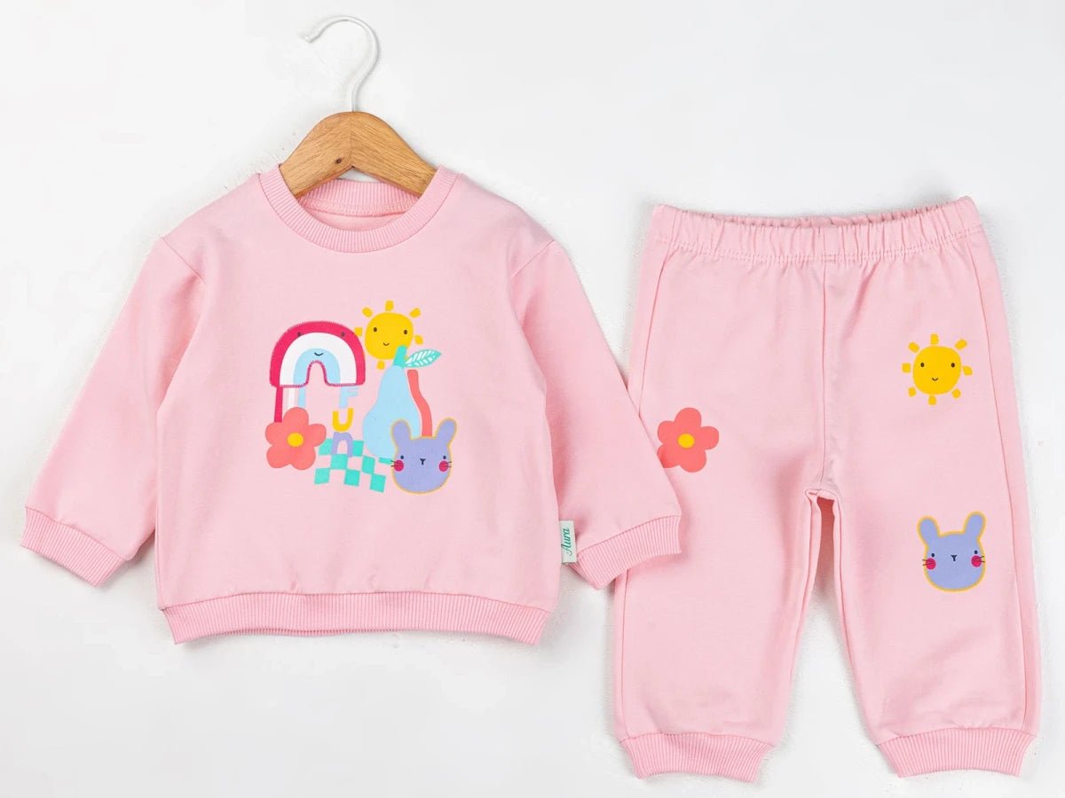Tavşan Baskılı Kız Bebe Takım - Tivoli Mini