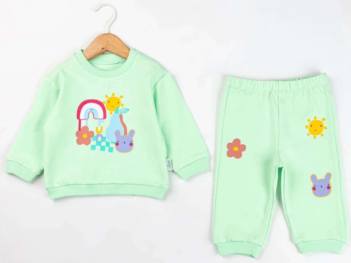 Tavşan Baskılı Kız Bebe Takım - Tivoli Mini