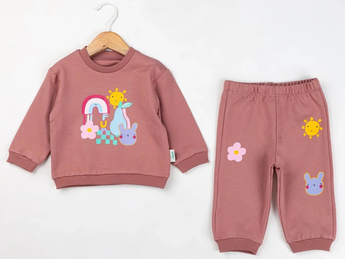 Tavşan Baskılı Kız Bebe Takım - Tivoli Mini
