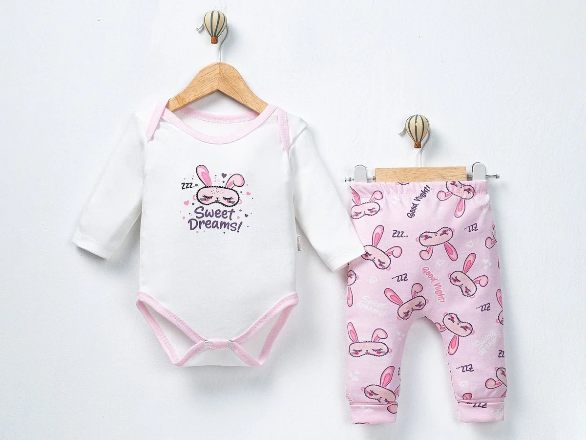 Tavşan Baskılı Kız Bebe Takım - Tivoli Mini