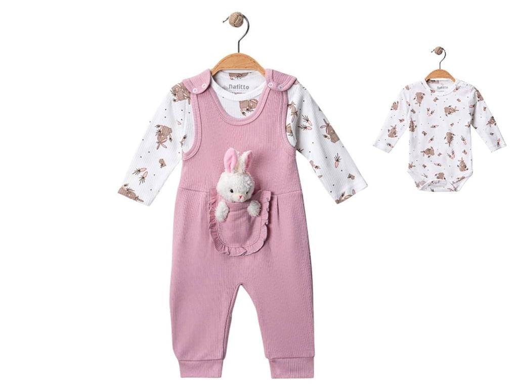 Tavşan Detaylı Kız Bebe Tulum - Tivoli Mini