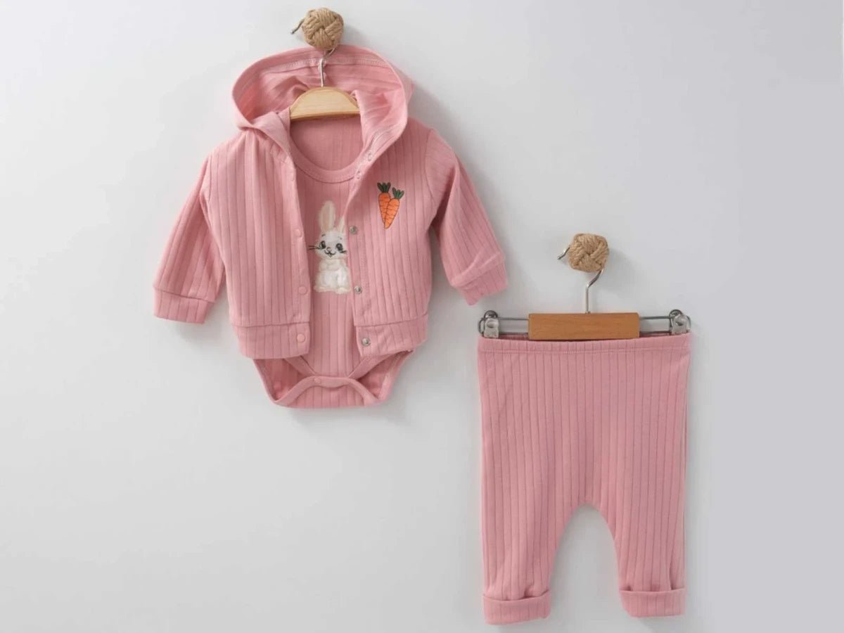 Tavşan Nakışlı Kız Bebe Takım - Tivoli Mini