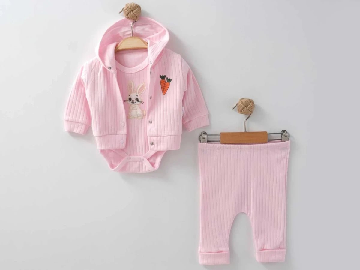 Tavşan Nakışlı Kız Bebe Takım - Tivoli Mini