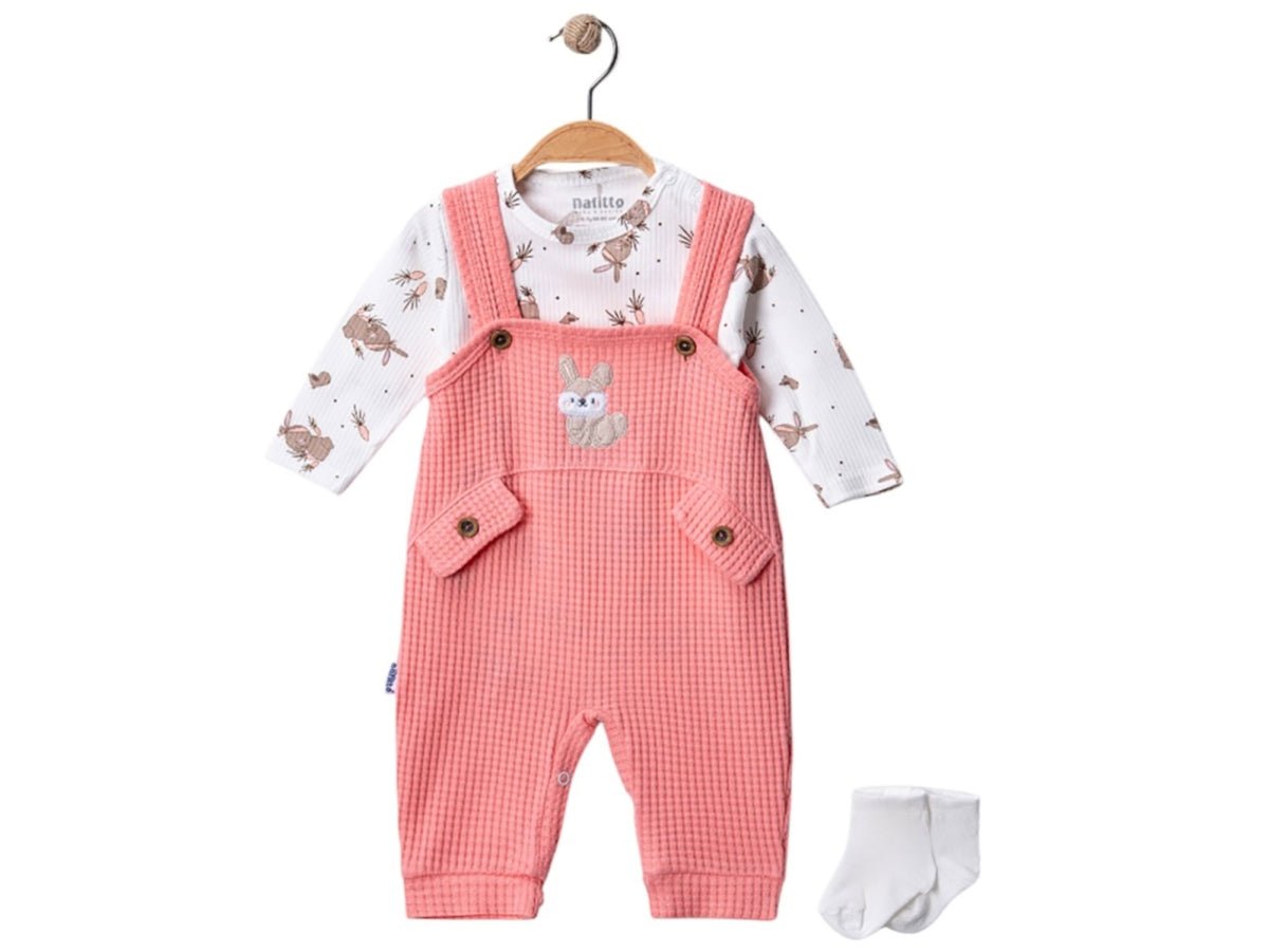 Tavşan Nakışlı Kız Bebe Tulum - Tivoli Mini