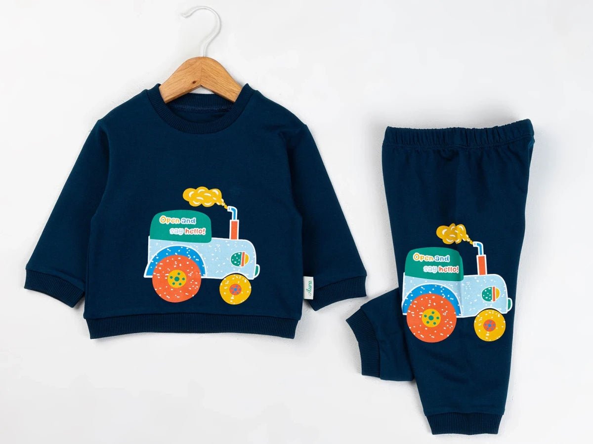 Traktör Baskılı Erkek Bebe Takım - Tivoli Mini