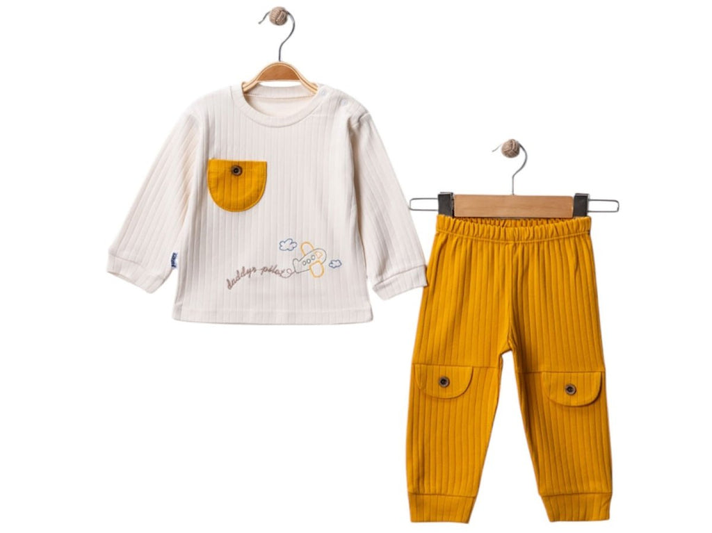 Uçak Nakışlı Erkek Bebe Takım - Tivoli Mini