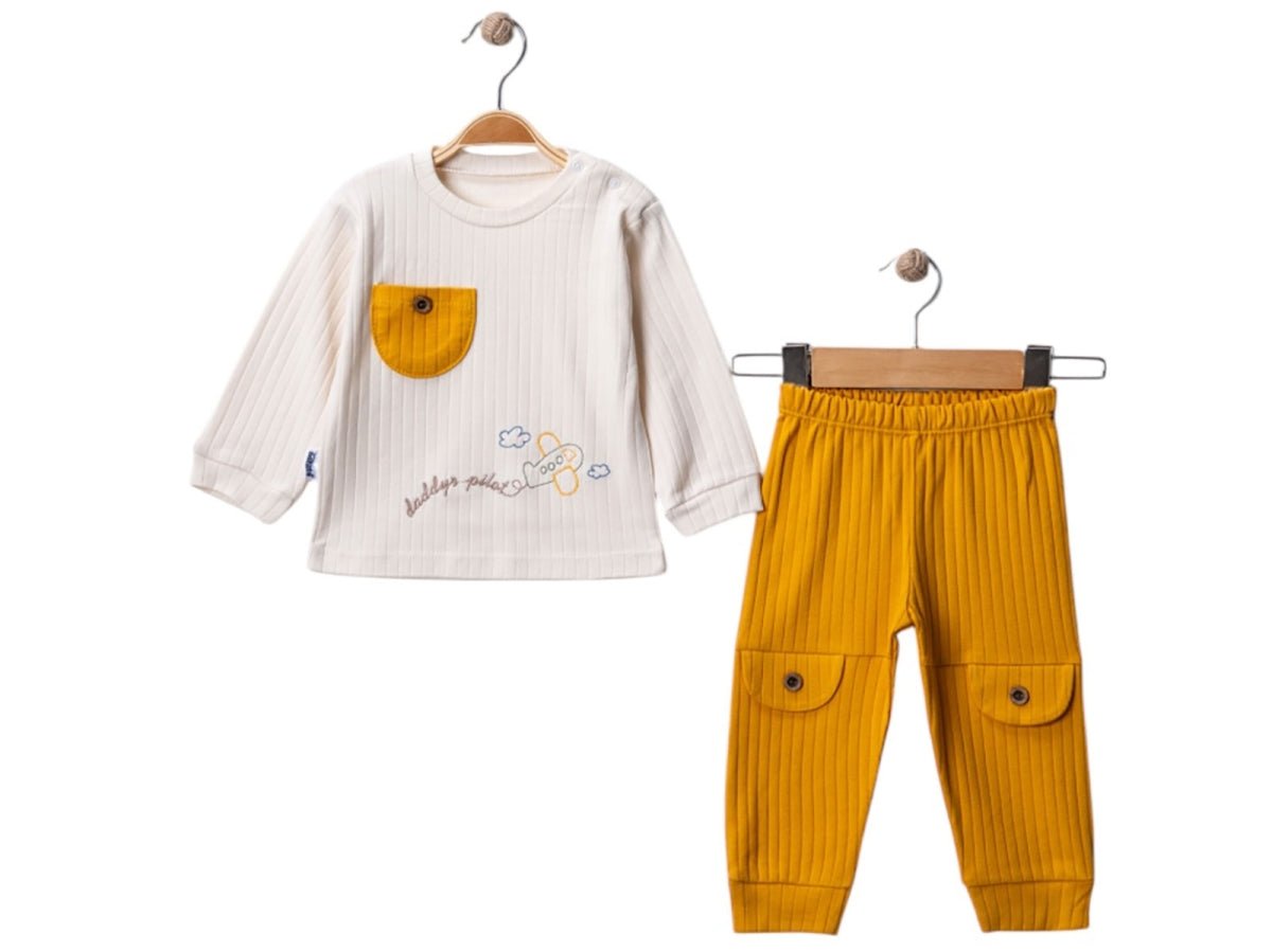Uçak Nakışlı Erkek Bebe Takım - Tivoli Mini