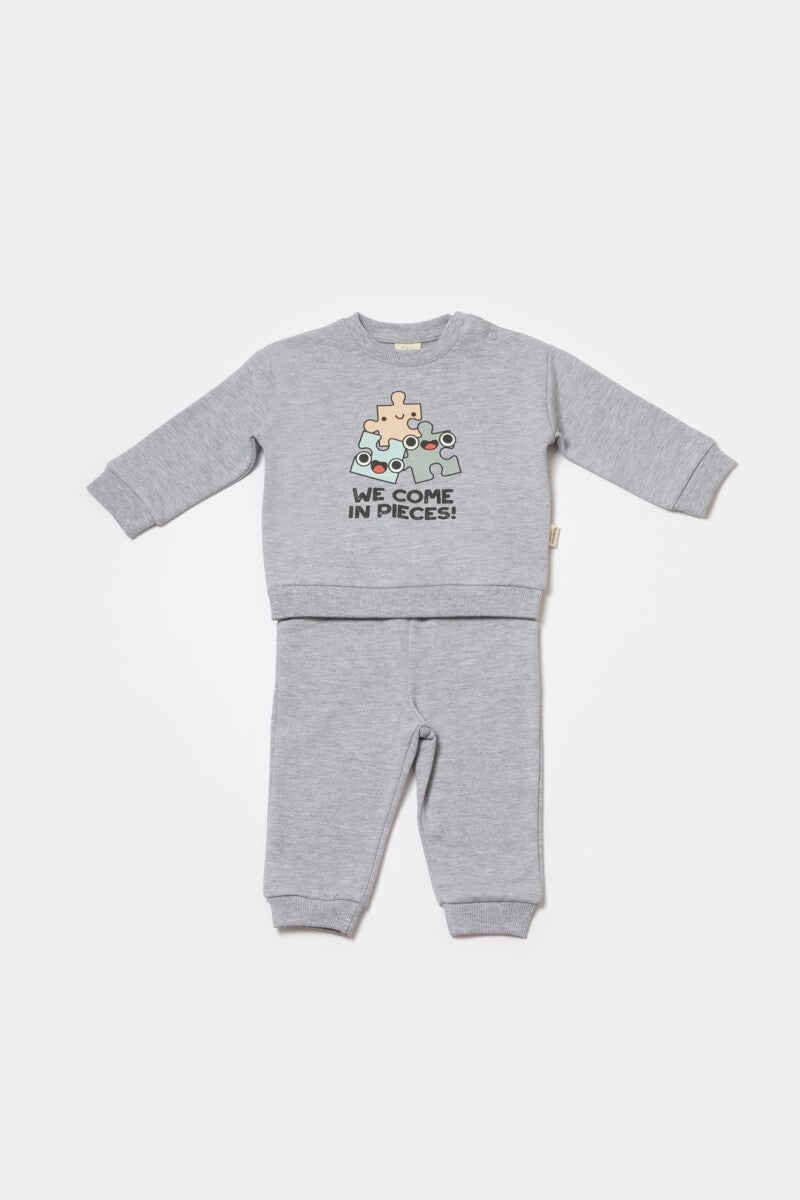 Unisex Bebek 2'li Sweatshirt ve Pantolon Takımı 3-24M Organik Pamuk Baby Cosy 2022-CSY8024 - Tivoli Mini