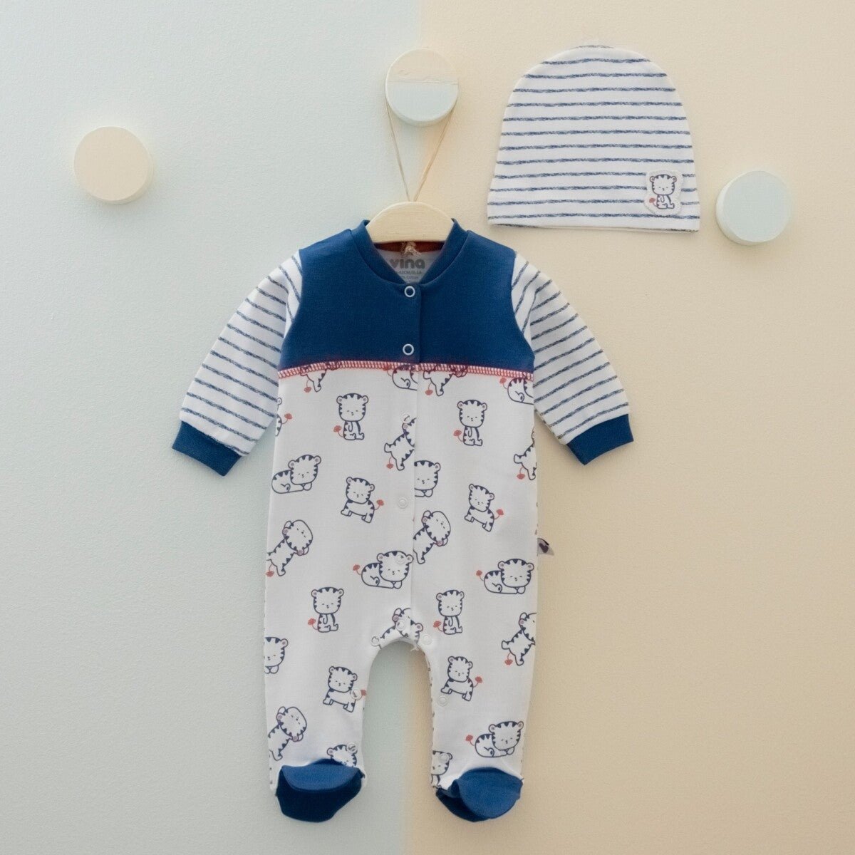 Unisex Bebek 2'li Tulum ve Bere Takım 0-6M Vina baby 2042-00110 - Tivoli Mini