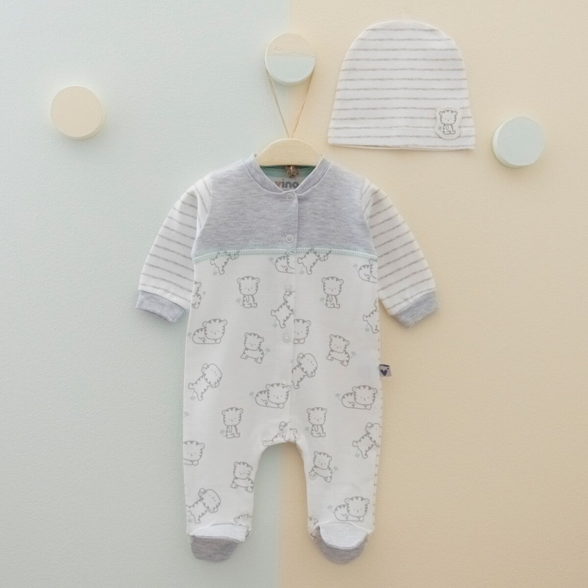 Unisex Bebek 2'li Tulum ve Bere Takım 0-6M Vina baby 2042-00110 - Tivoli Mini