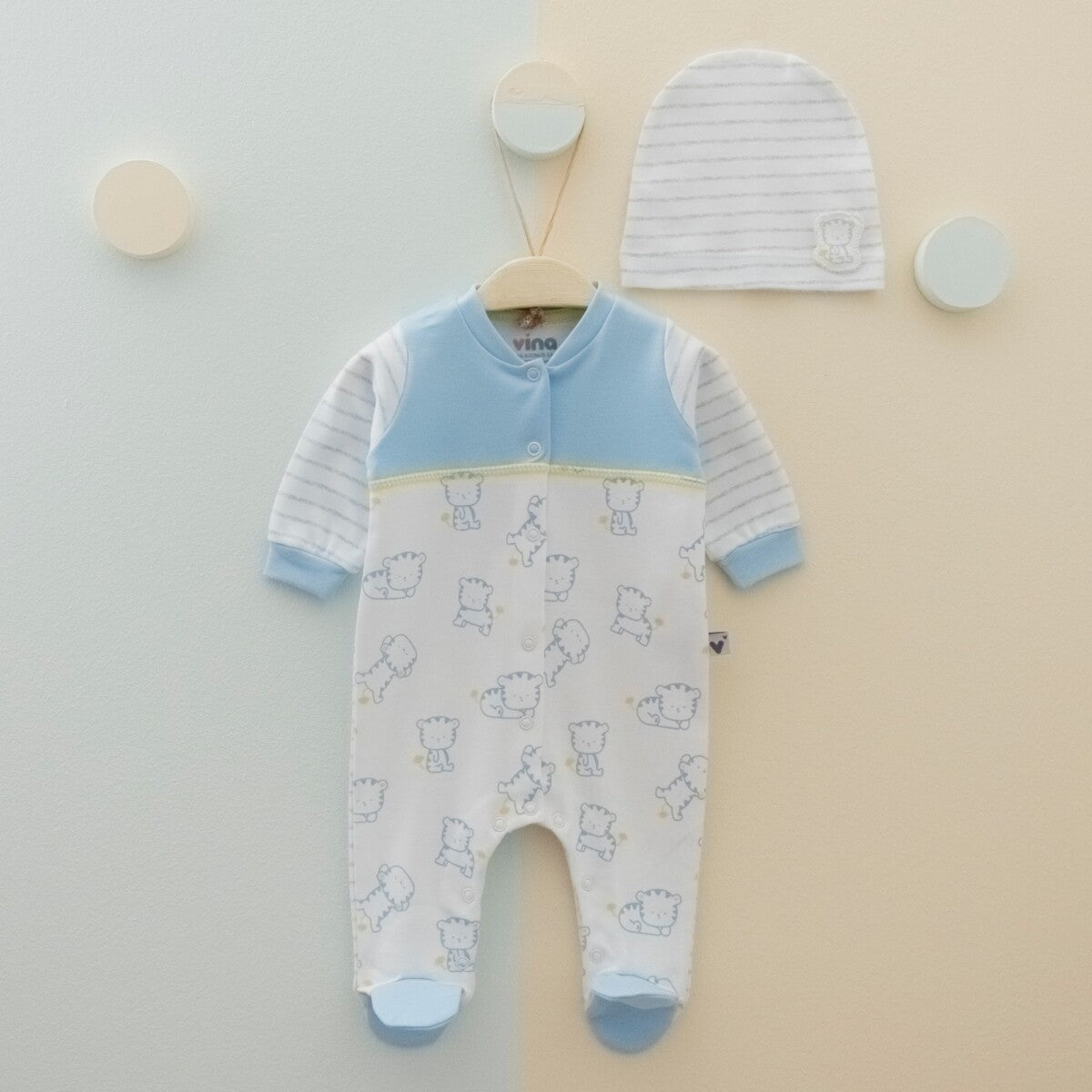 Unisex Bebek 2'li Tulum ve Bere Takım 0-6M Vina baby 2042-00110 - Tivoli Mini