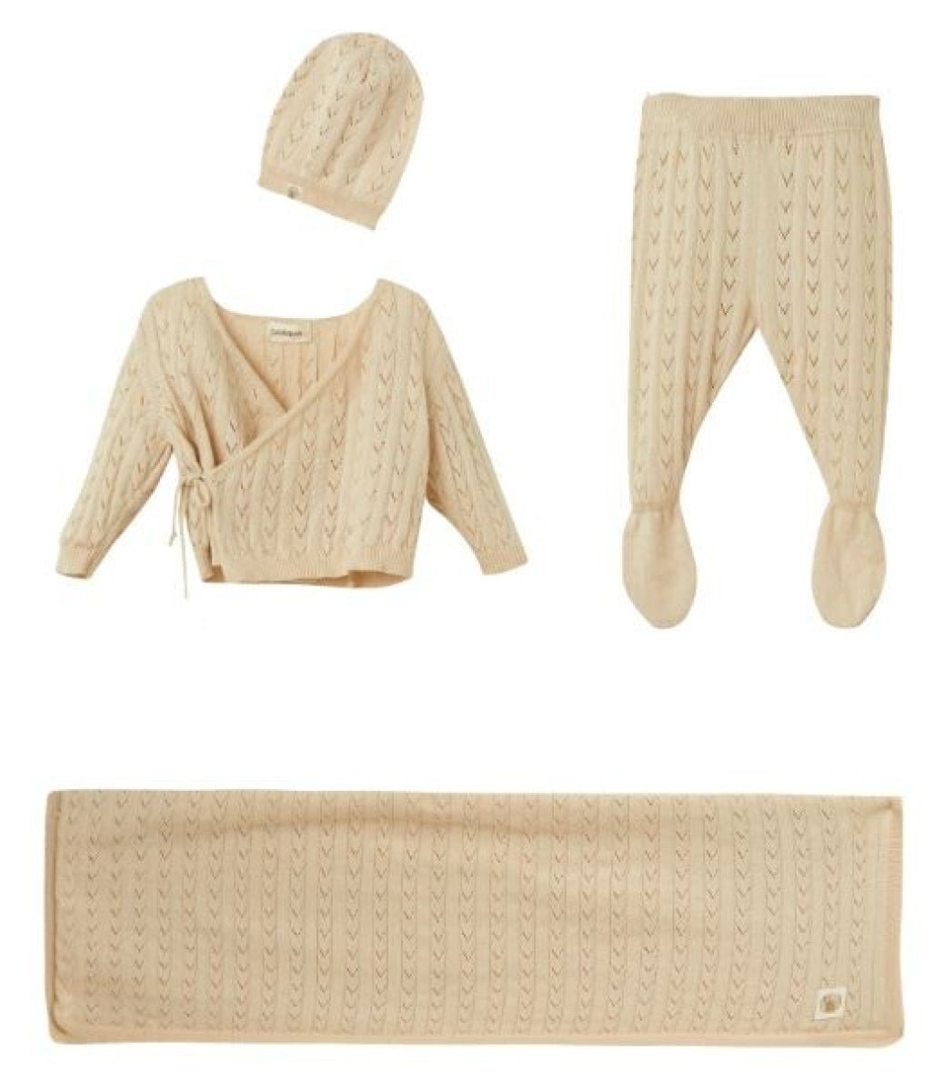 Unisex Bebek 4'lü Organik Pamuk Hastane Çıkış Seti 0-3M Patique 1061-21156 - Tivoli Mini