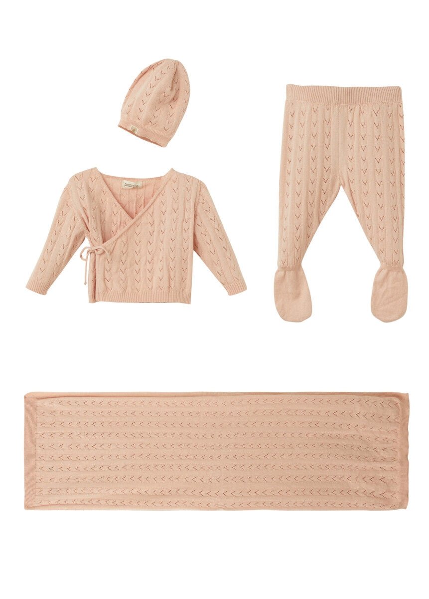 Unisex Bebek 4'lü Organik Pamuk Hastane Çıkış Seti 0-3M Patique 1061-21156 - Tivoli Mini