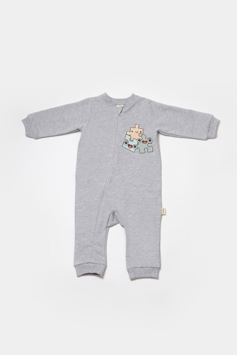Unisex Bebek Fermuarlı Tulum 3-24M %100 Organik Pamuk Baby Cosy 2022-CSY8028 - Tivoli Mini