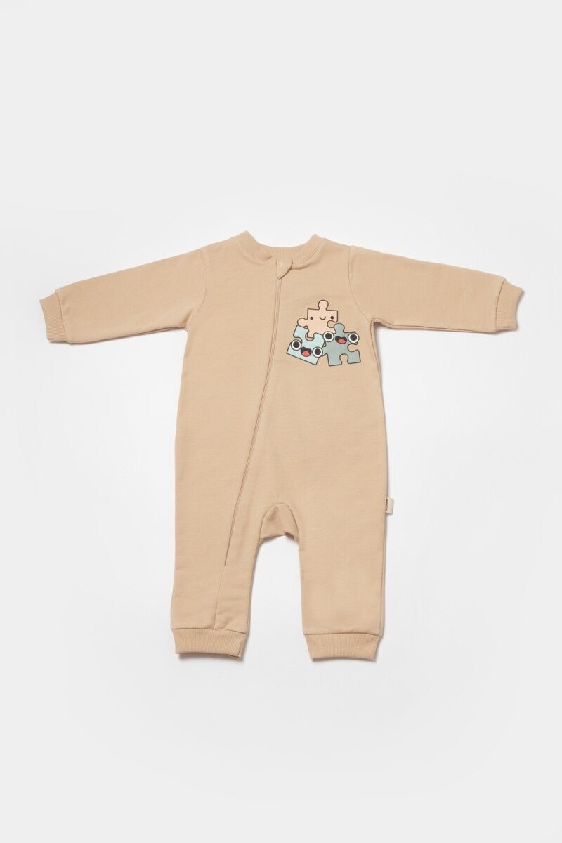 Unisex Bebek Fermuarlı Tulum 3-24M %100 Organik Pamuk Baby Cosy 2022-CSY8031 - Tivoli Mini