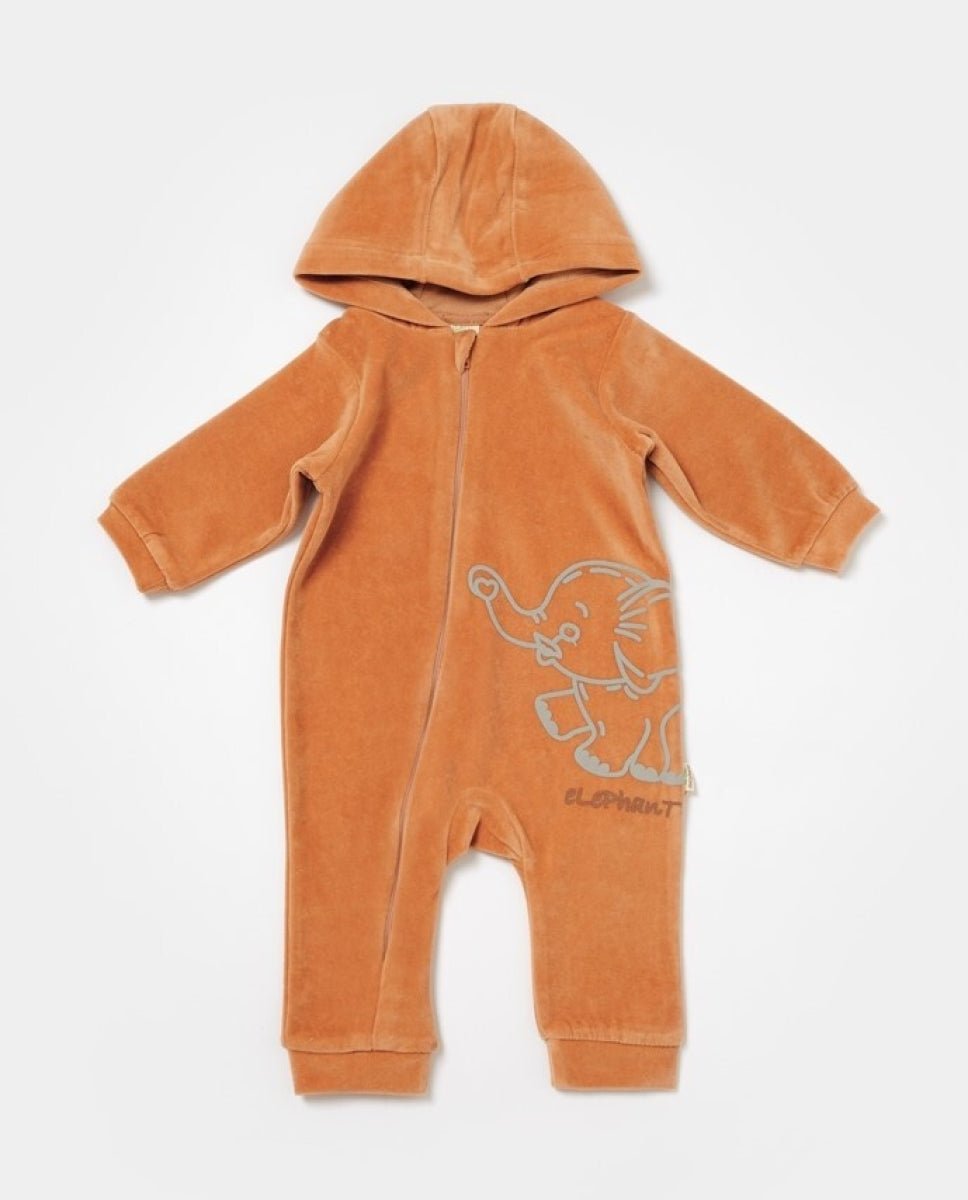 Unisex Bebek Kapüşonlu Kadife Tulum 3-24M Baby Cosy 2022-CSYK6044 - Tivoli Mini