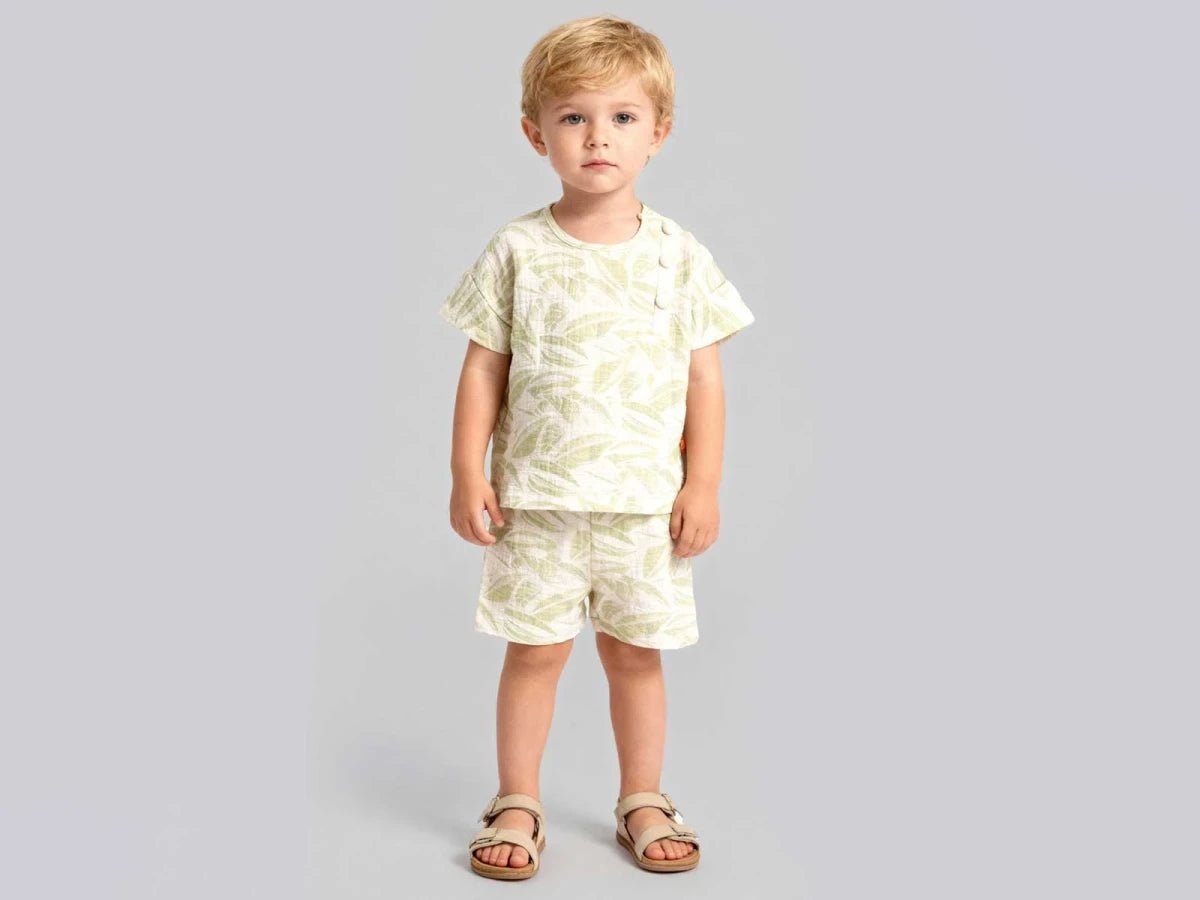 Yaprak Desenli Erkek Bebe Takım - Tivoli Mini
