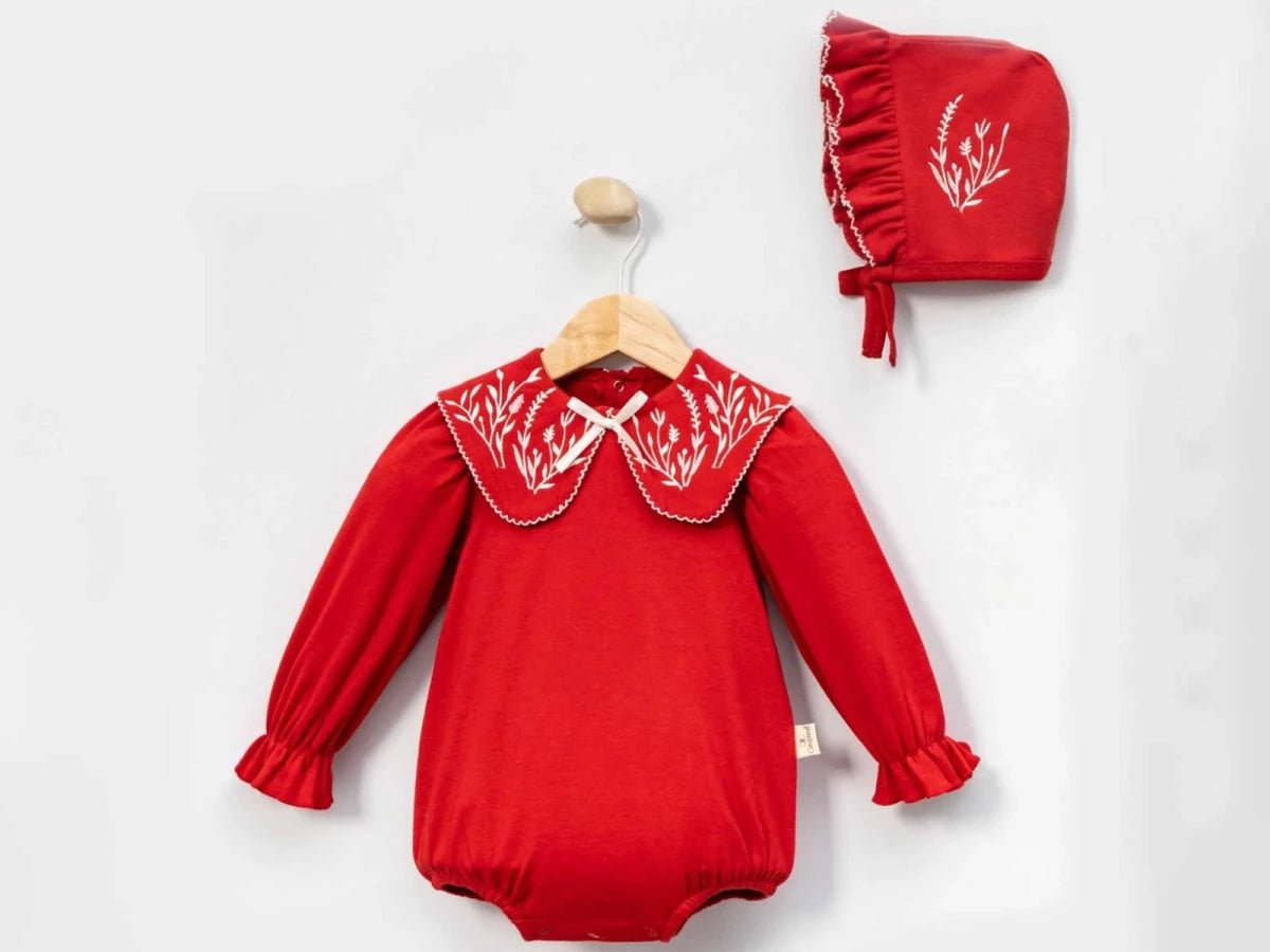 Yaprak Desenli Kız Bebe Çıtçıtlı Badi - Tivoli Mini